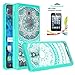 Alcatel Fierce 4 / Allura/Pop 4 Plus Clear Case with HD Screen Protector, AnoKe Scratch Resistant Colors Totem Mandala Slim Hard Cover TPU Bumper Hybrid for Fierce 4 MetroPCS TM CH Mint
