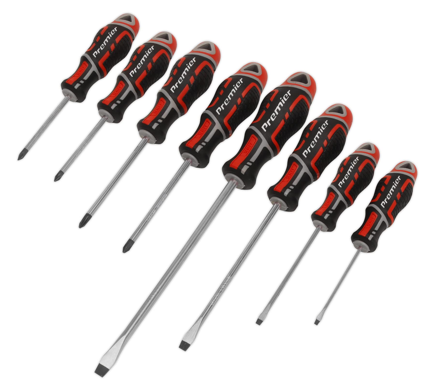 Sealey 8pc GripMAXยฎ Screwdriver Set - Red - AK4322 โ image 1
