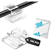 SZFUDIGO Cable Clips，50PCS Electrical Cord Management Adhesive Cable Wire Clip Wire Clips Wall，Used for Cars, Offices, and Homes Cable Clips Cord Organizer (Transparent)