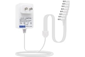 HUZUM 4.5V Lemax Power Adapter Compatible with Lemax Lighted Accessory 94566 94563 94564 94565 74295 74269 74707 84428 44242 Christmas Halloween Village Lights Micro Lighting Building Decor(8 Output White )