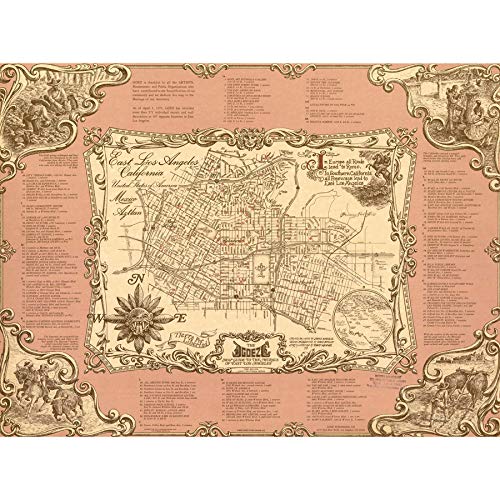 Artery8 Goez Map Guide To Murals Of East Los Angeles 1975 Art Print Canvas Premium Wall Decor Poster Mural