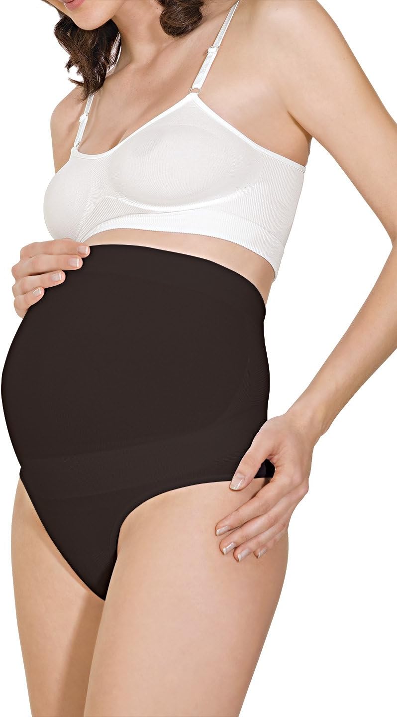 RelaxMaternity 5110 (Black, L) Cotton over the bump maternity thong
