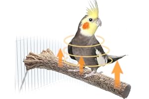 GIFANK Heated Bird Perch for Cage Bird Perch Bird Warmer Cage Heater for African Grey, Parakeets, Cockatiels, Amazon Parrots, Medium Exotic Parrot