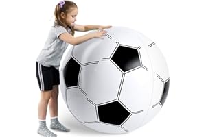 Shindel 27-Inch Giant Inflatable Soccer Ball - Soccer Themed Party Decor & Beach Pool Games, Heavy-Duty Without BPA Vinyl Ball for Outdoor Sports, Backyard, Lake & Birthday Activities