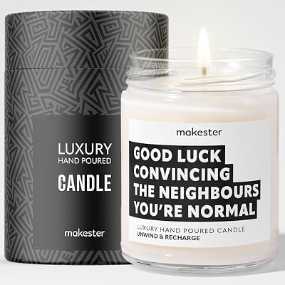 Makester Luxury Soy Wax Candle Vanilla Jasmine Sugared Almond New Home Gift