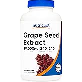 Nutricost Grape Seed Extract 240 Capsules for 240 Servings Per Bottle | GMO-Free and Gluten-Free, Vegetarian Friendly