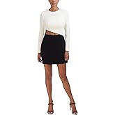 BCBGMAXAZRIA Womens Long Sleeve Round Neck Cutout Mini Cocktail Dress