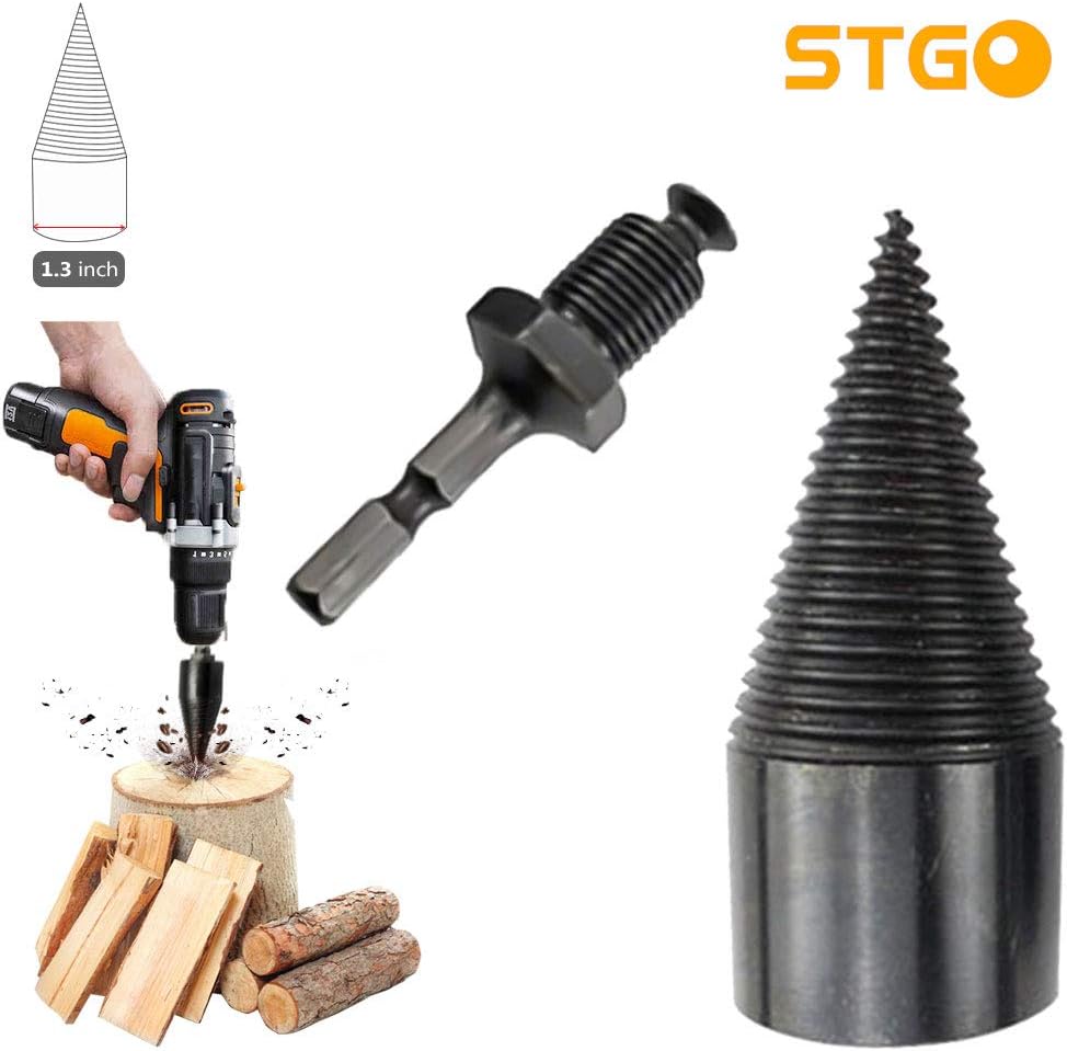 thumbnail image 2 of GREENWISH Log Splitter Drill Bit – 32mm Cone, Hex Shank, Heavy Duty For Electric Drill, Splits Firewood Easily 2 of 9