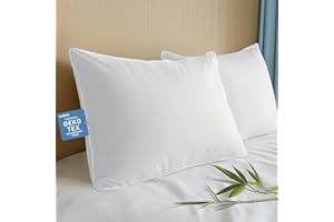 Caelorin Hypoallergenic Bamboo Viscose Shell, Soft Bed Pillows King Size Set of 2 with Down Alternative Filling, Oeko-Tex Certified, Luxury Hotel Quality for Stomach, Back and Side Sleepers