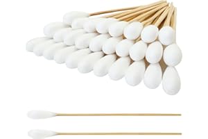 Garrelett 6 Inch Long Cotton Swabs for Pet Grooming - 100pcs Bamboo Ear Cleaning Tips for Dogs & Cats - Large Cotton Buds wit