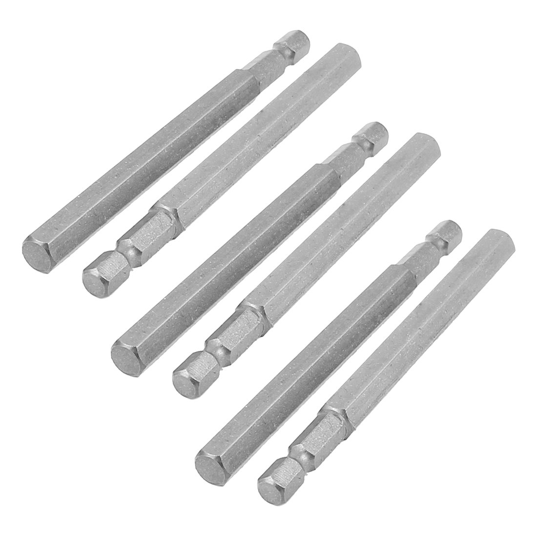 Sourcingmap 1/4" Shank 8mm Hexagon Head 100mm Long Magnetic Screwdriver Bit 6pcs