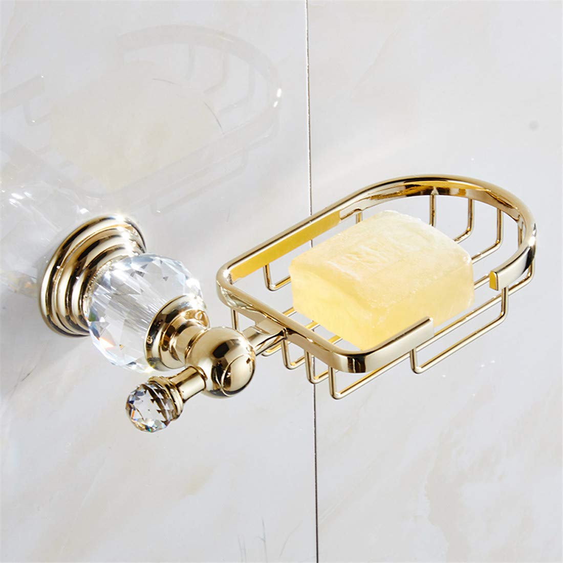 BigBig Home Anillo de Toalla con Acabado Dorado con Bola de Cristal