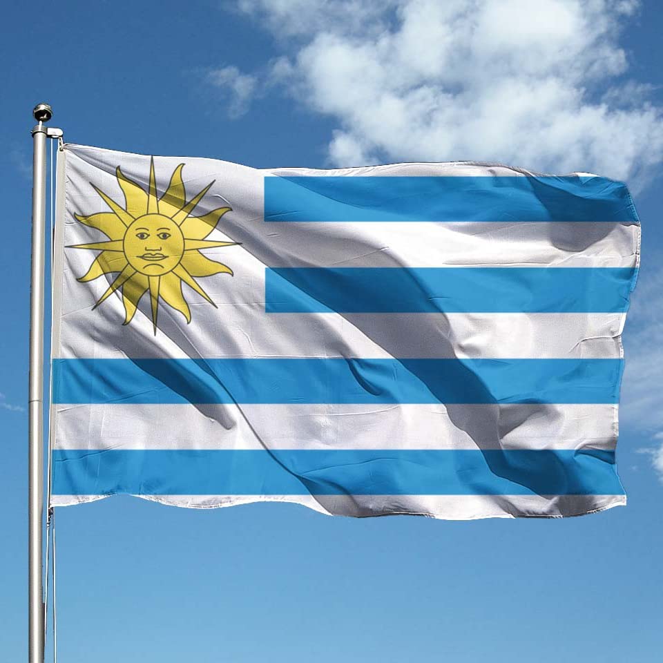 Flag URUGUAY 90 x 150 cm polyester with perimeter hem and buttonhole