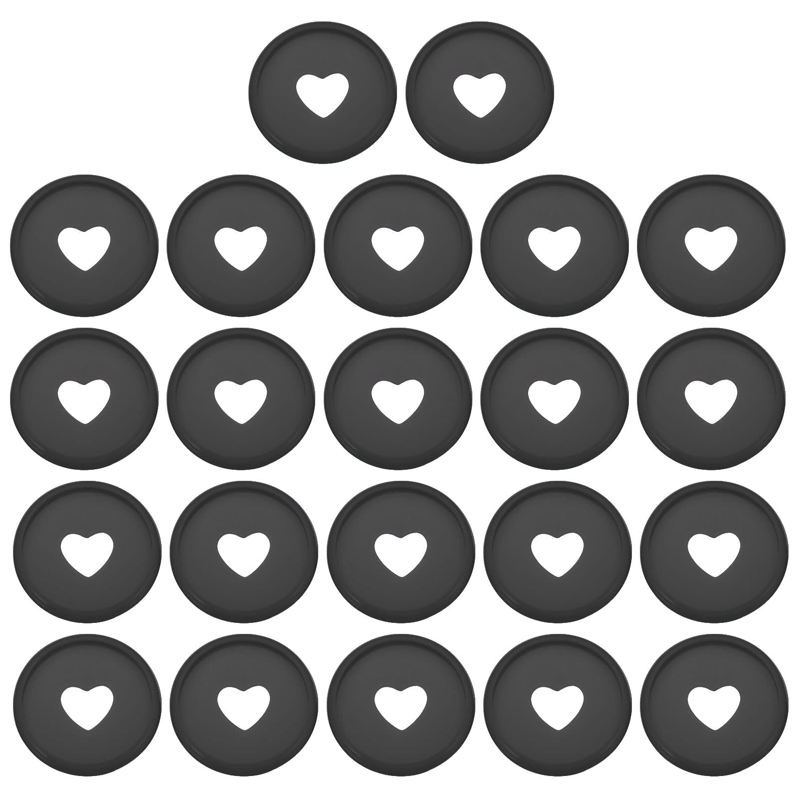 PATIKIL 28mm Plastic Book Binding Discs, 22 Pack Discbound Expansion Discs Heart Binder Rings for DIY Notebook Planner, Black