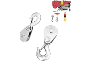 CNQLIS Pulley Hook (1Tons/2,200 LBS) Snatch Block With Heavy Duty Lifting for 3/8 Inch Cable - High Strength Steel Single Whe