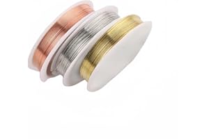 MBKHFLL (22 Gauge, 3-roll) Copper Wire, Beaded Wire for Jewelry Production, Jewelry line, Jewelry Production line, Beaded Wire, Craft line, Jewelry Production line, Bendable Curve