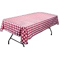 Red and White Vinyl Table Cloth with Flannel Backing by Pudgy Pedro's Party Supplies