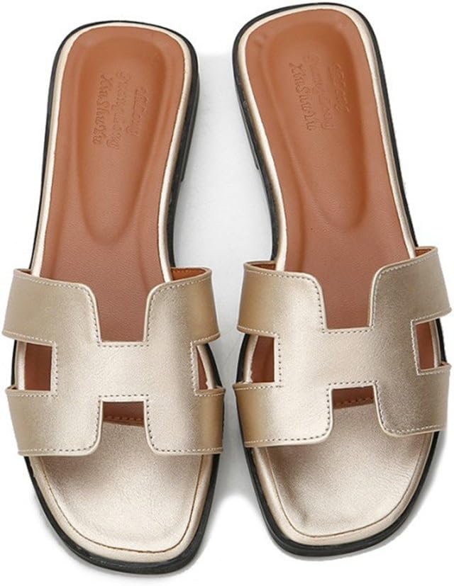 H-Classic Leather Slippers at The end of European and American Women's Shoes