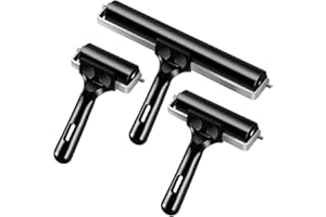 CHIVENIDO 3 Pack Brayer Rollers for Crafting, Vinyl Rubber Roller Brayers, Printmaking Brayer Rollers for Cricut Maker, Gluing, Printing, Inking and Stamping(Black)