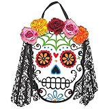 Amscan Day of The Dead Halloween Party Sugar Skull Bride Hanging Sign Decoration, Multicolor, 12