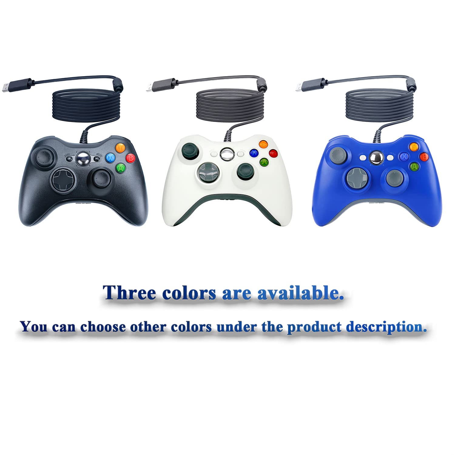OSTENT Wired USB Controller Gamepad Joystick for Microsoft Xbox 360 Console Windows PC Laptop Computer Video Game Color Black