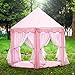 Truedays Girls Princess Castle Play Tent Large Playhouse Indoor Outdoor for Kids with Led small Star Light string, No Balls