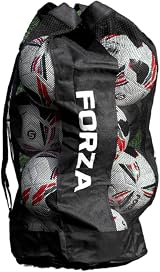 FORZA Premier Ball Carry Bag 12 Ball Capacity Heavy Duty Mesh Bag Black