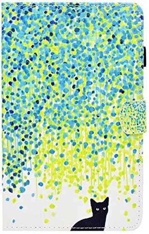 Kindle Fire HD8 2016 / 2017 Smart Case Cover, COOSTORE Quality PU Leather, Colorful Pattern Tablet Holster, Black Cat