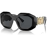Versace Woman Sunglasses Black Frame, Dark Grey Lenses, 56MM