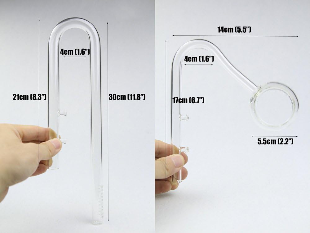 Lily glass pipe inflow spin outflow double fix suction cup ADA quality filter accessory aquarium water plant fish tank