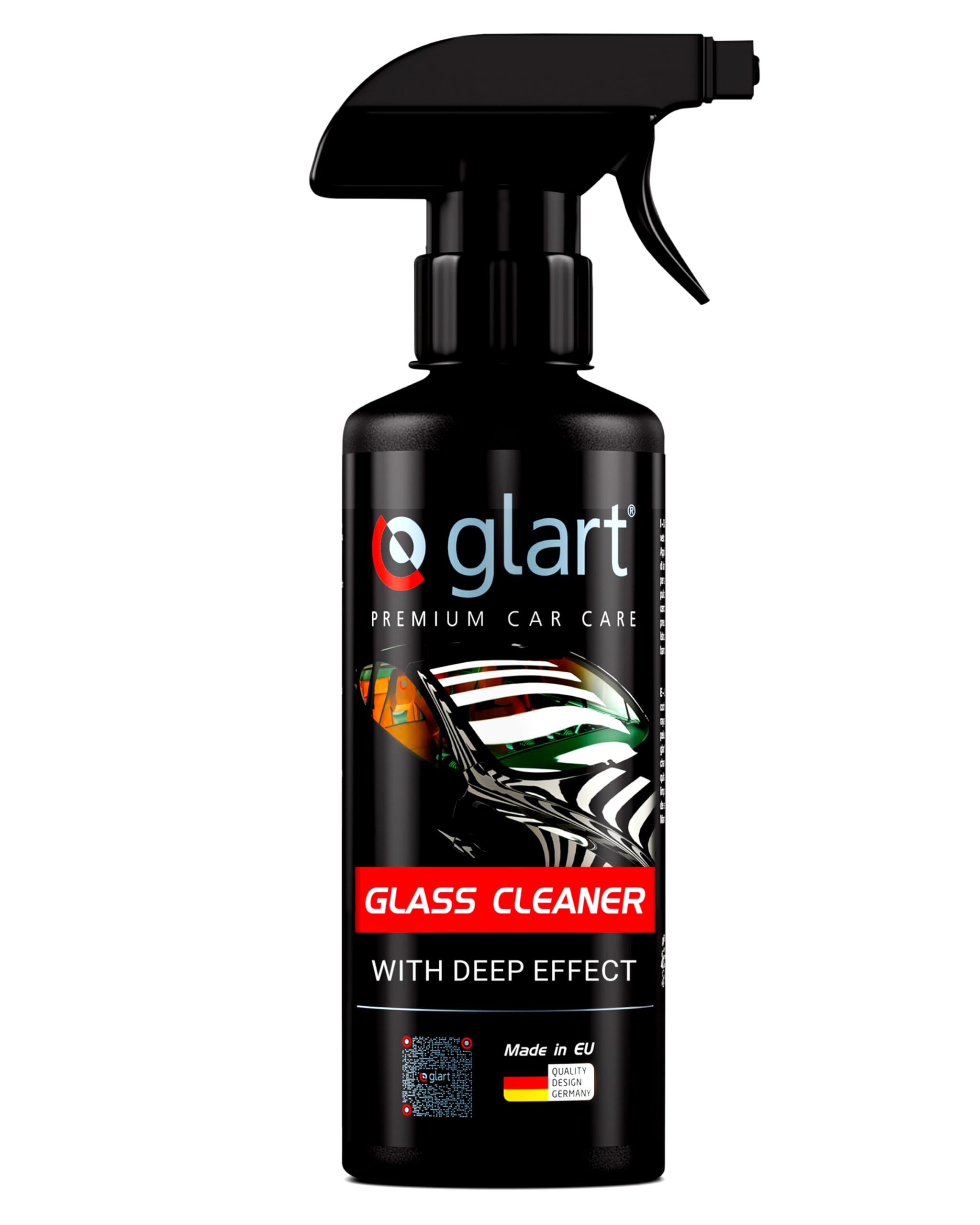 Glart 45GR Car Glass Cleaner Spray - 500ml streak-free window cleaner with beading effect for windshield, mirrors, windows, panes - Interior & exterior car cleaning - Made in Germany