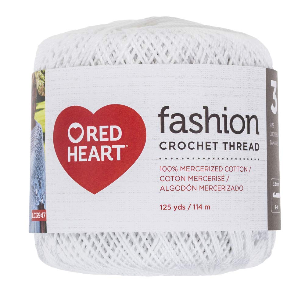 Red Heart Fashion Crochet, Thread Size 3, White