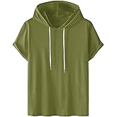 AQAYL Short Sleeve Hoodies for Men Gym Workout Sweatshirt Lightweight Athletic Pullover Plus Size Hooded T Shirt Active Tops