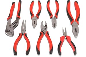 DNA Motoring TOOLS-00060 7 Piece Pliers Set – Durable Jaws Hand Tools w/Milled Teeth, Hot-Riveted Joint