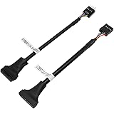 USB Motherboard Connector, 20Pin USB3.0 to 9Pin USB2.0 Adapter Cable (USB3.0 Male to USB2.0 Female+USB3.0 Female to USB2.0 Male)