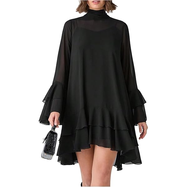 semi sheer chiffon ruffle dress with outer cape Ruffled Chiffon Semi-Sheer Dress The capes loose BHLDN Chiffon Slip Maxi Dress