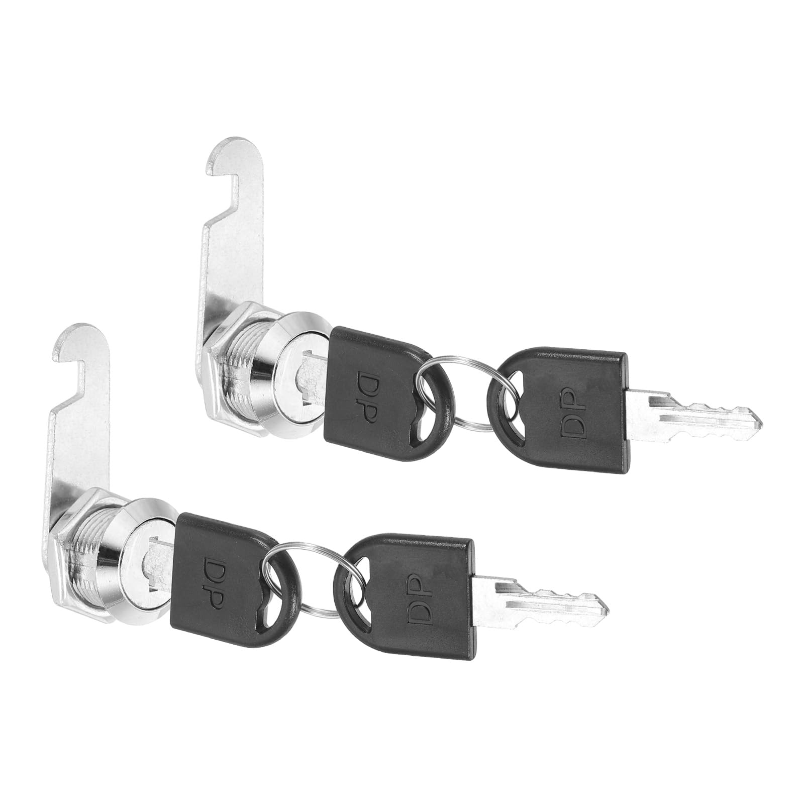 PATIKIL Cabinet Lock with Keys 2 Pcs 5/8"(16mm) Cam Locks Zinc Alloy Tool Box Lock Replacement Keyed Alike for Drawer Cupboard Household Mailbox RV Door Lock, Silver