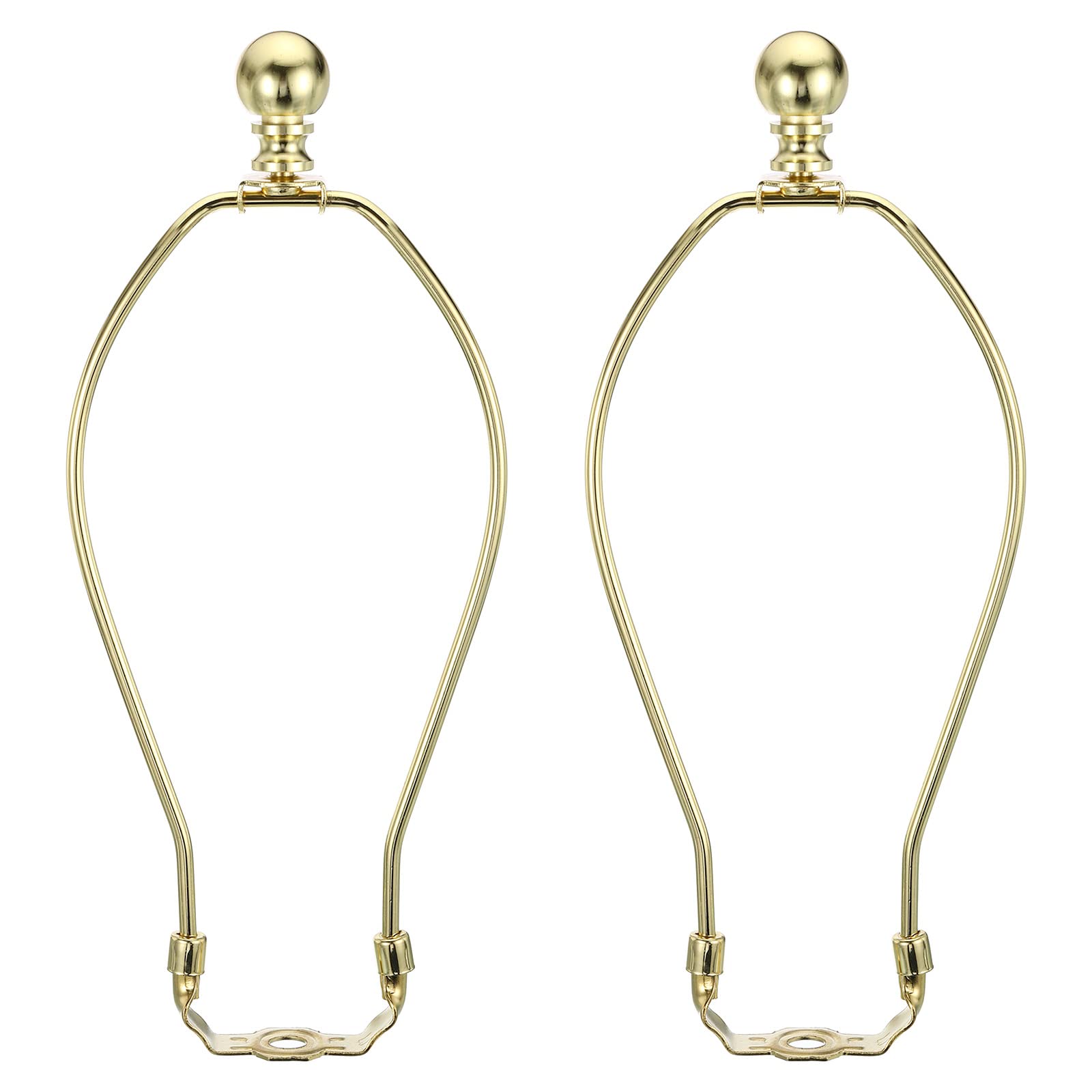 PATIKIL 9.5 Inch Lamp Harp Kit with Finial, 2 Set Detachable Shade Bracket Holder, DIY Lighting Accessories for Table Floor Lamps, Gold Tone