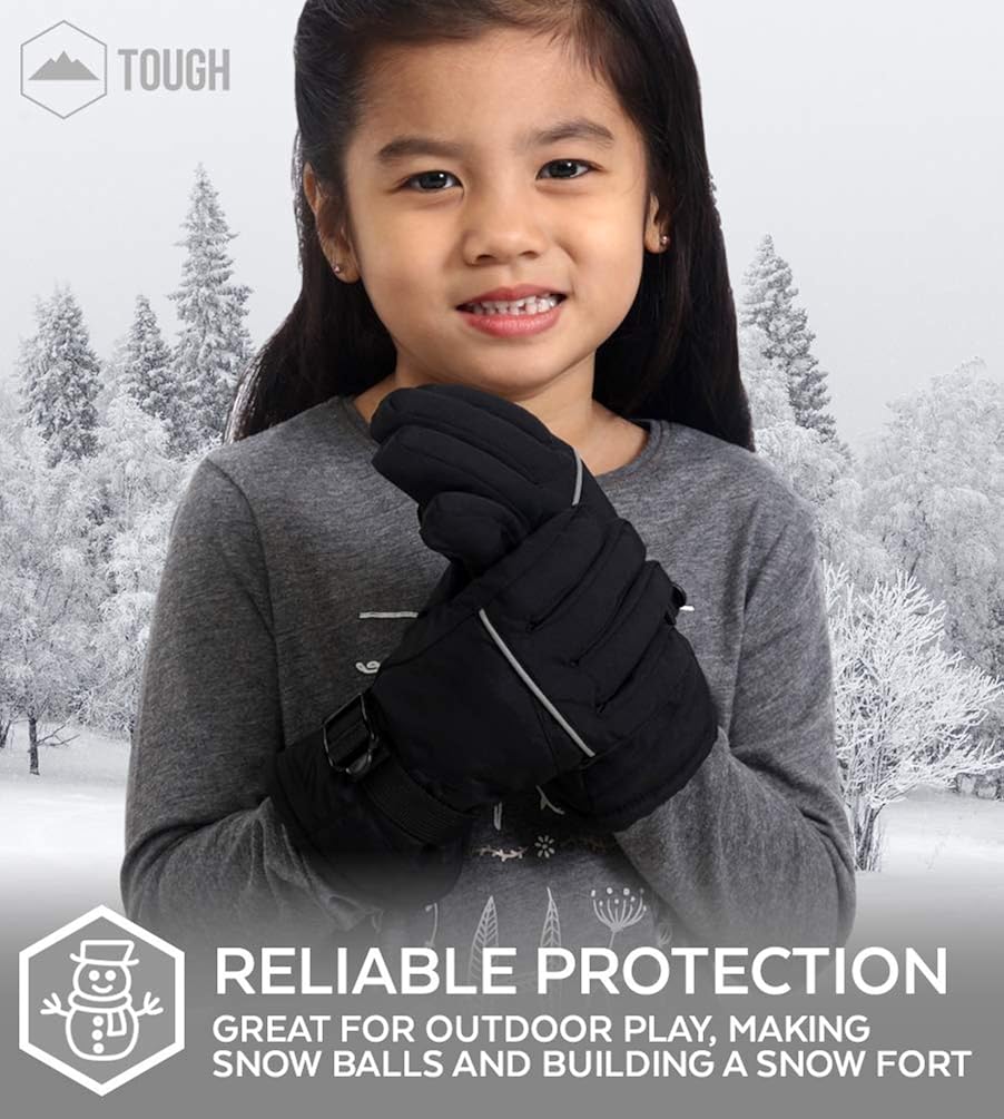 Kids Winter Gloves - Snow & Ski Waterproof Gloves for Boys, Girls, Toddler & Youth - Designed For Cold Weather: Clothing