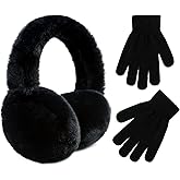 POXIMI Baby Warm Earmuffs Kid Magic Gloves Girl Soft Plush Ear Muffs Toddler Knit Mittens for Boy Winter Ear Warmer Set