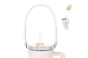 VIKIZUES Water Bottle Handle - Soft Silicone Water Bottle Holder, Sling, Lanyard, Carrier with Strap - Fits Most 8-40oz Water Bottles - Compatible Stanley Cup Accessories