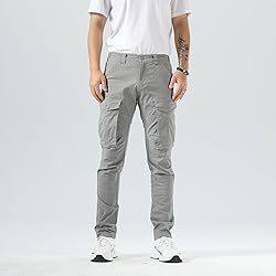 Plaid&Plain Men's and Women's Iron Grey Cargo Pants