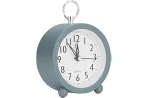 Mediterranean Style Silent Table Clock, Battery Operated Desk Alarm Clock for Bedroom, Living Room, Indoor Decoration