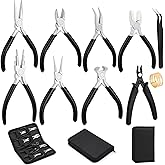 shynek 10 Pieces Jewelry Pliers Tools Set, Jewelry Making Tools Include 8 Pieces Pliers, Jump Ring Opener, Tweezers for Wire Wrapping, 3D Printing Projects and Other DIY Projects
