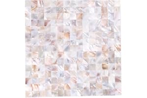 REOVATILE 1 - Sheet Pearl Shells Tile Peel and Stick Backsplash, Self Adhesive Wall Tile for Kitchen, Bathroom, Bedroom (11.8"X11.8", Colorful Nature)