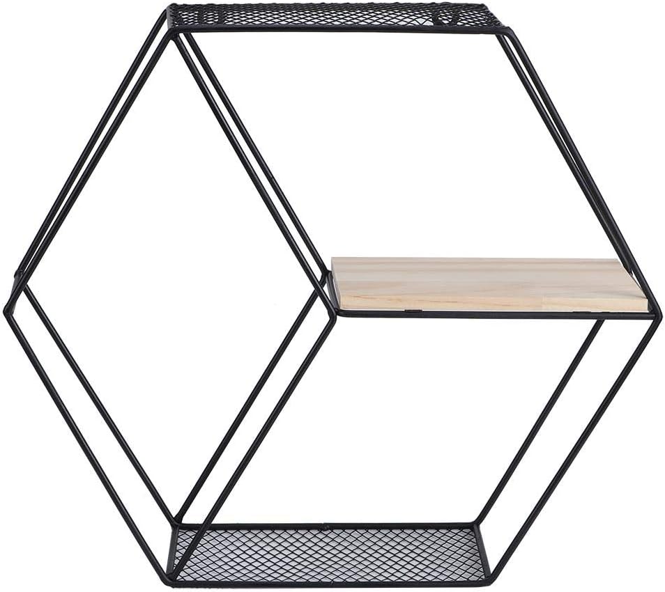 Storage Shelf, Nordic Style Floating Wall Storage Shelf Living Room Display Rack Home Decoration, Black Gold Optional(01)