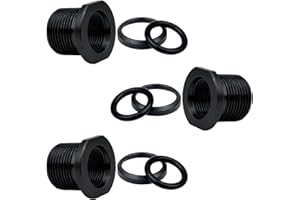 AXYUADA 3 Pcs Thread Adapters and Rubber&Metal Washers, Replacement Kit, 1/2 * 28, 5/8 * 24, Black