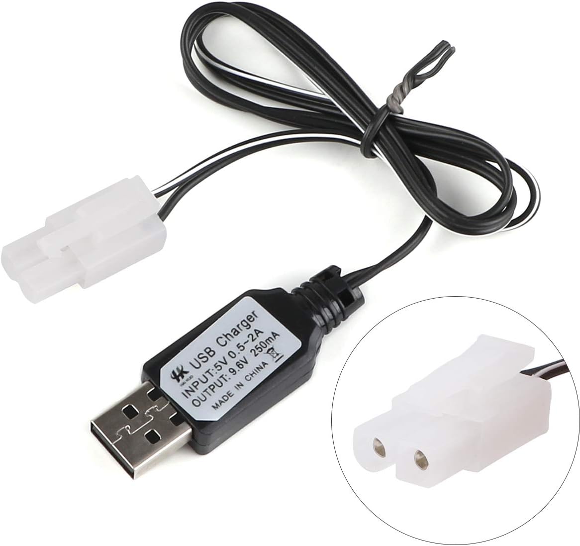 2 X 2400mAh 9,6V Ni-MH AA Akkus KET 2P Stecker mit USB-Ladegerät für RC ...