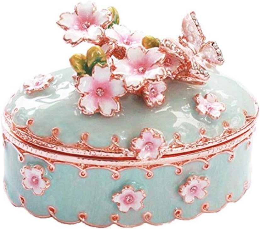 Japanese Rabbit Cherry Blossom Jewelry Box, Dog Ring Earring Jewelry Box, Mini Hand Jewelry Storage Box for Girls, Girlfriends, Friends, Girlfriends Gifts,5