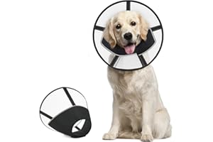 Supet Soft Dog Cone Collar for Large Medium Dogs, E Collar for Dogs After Surgery to Stop Licking, Comfortable Elizabethan Collar, Cone of Shame Alternative, Adjustable Pet Recovery Collar (L)